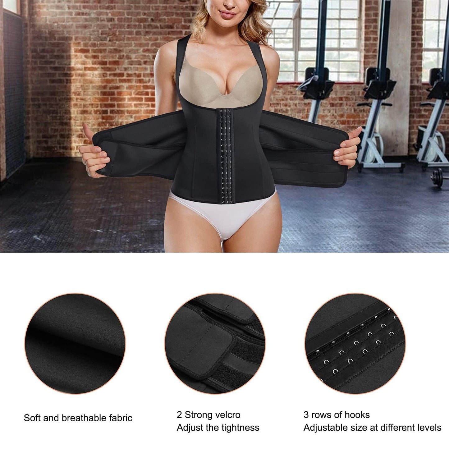 Waist Trainer Vest For Women Corset Trimmer Belt Slimming Body Shaper Tummy Control Cincher - XL