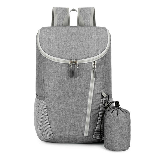 Large Capacity Foldable Lightweight Water-Resistant Sports Outdoor Gym Backpack (Light Grey)