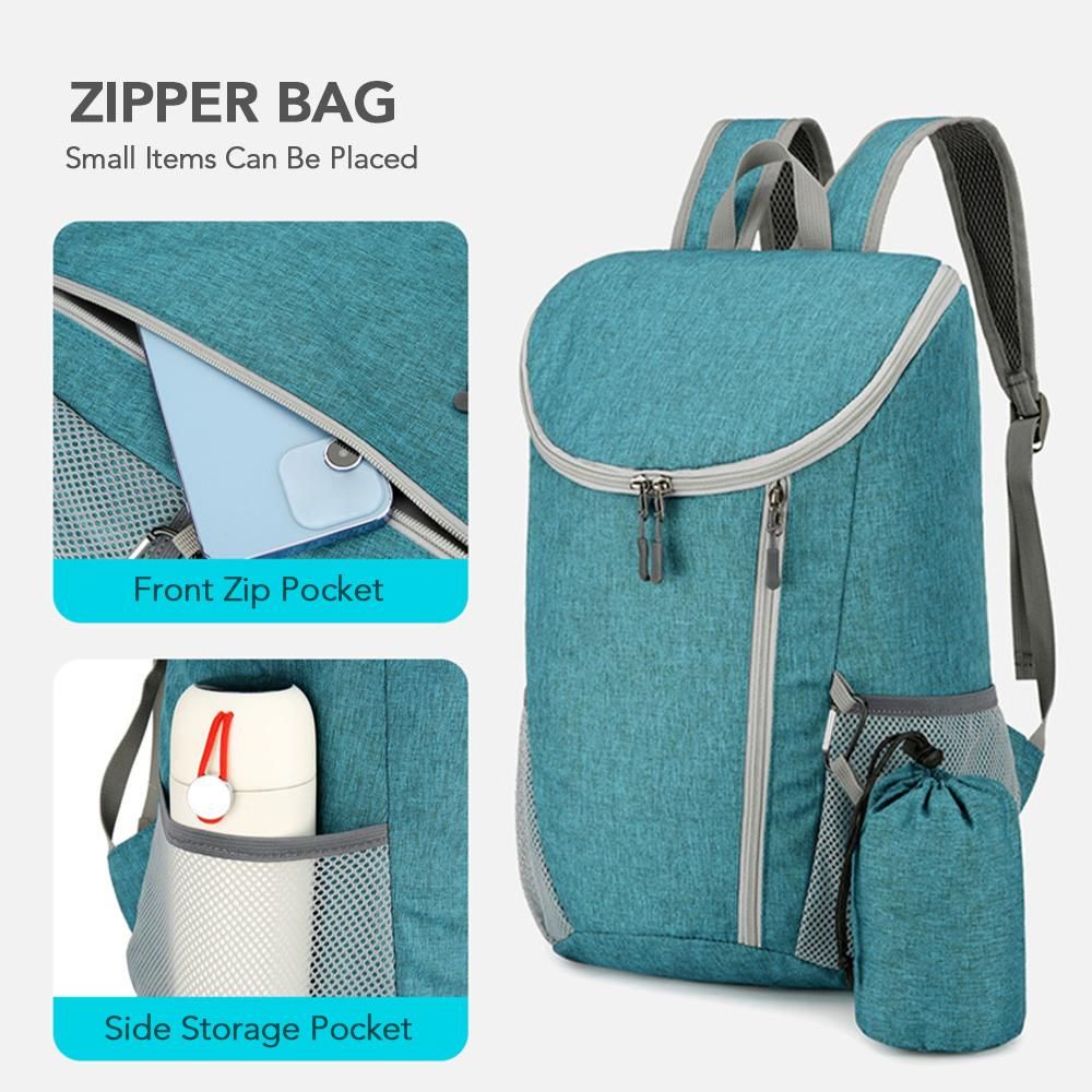 Large Capacity Foldable Lightweight Water-Resistant Sports Outdoor Gym Backpack (Light Grey)