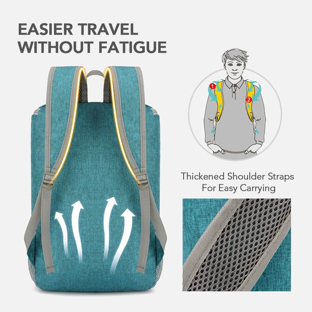 Large Capacity Foldable Lightweight Water-Resistant Sports Outdoor Gym Backpack (Light Grey)