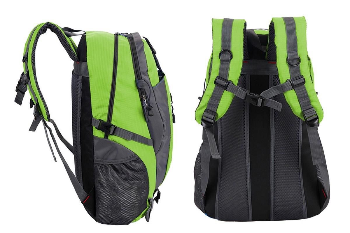 Water-resistant Hiking Backpack Travel Camping Nylon Outdoor Bag for Men and Women -Green
