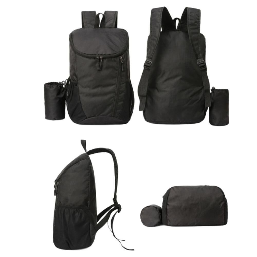 Sports Backpack Foldable Water Resistant Lightweight Bag for Camping Hiking Travel-Black