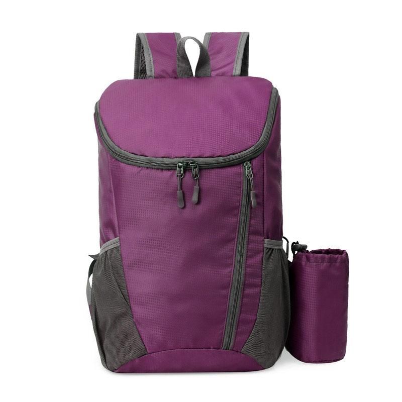 Sports Backpack Foldable Water Resistant Lightweight Bag for Camping Hiking Travel-Purple
