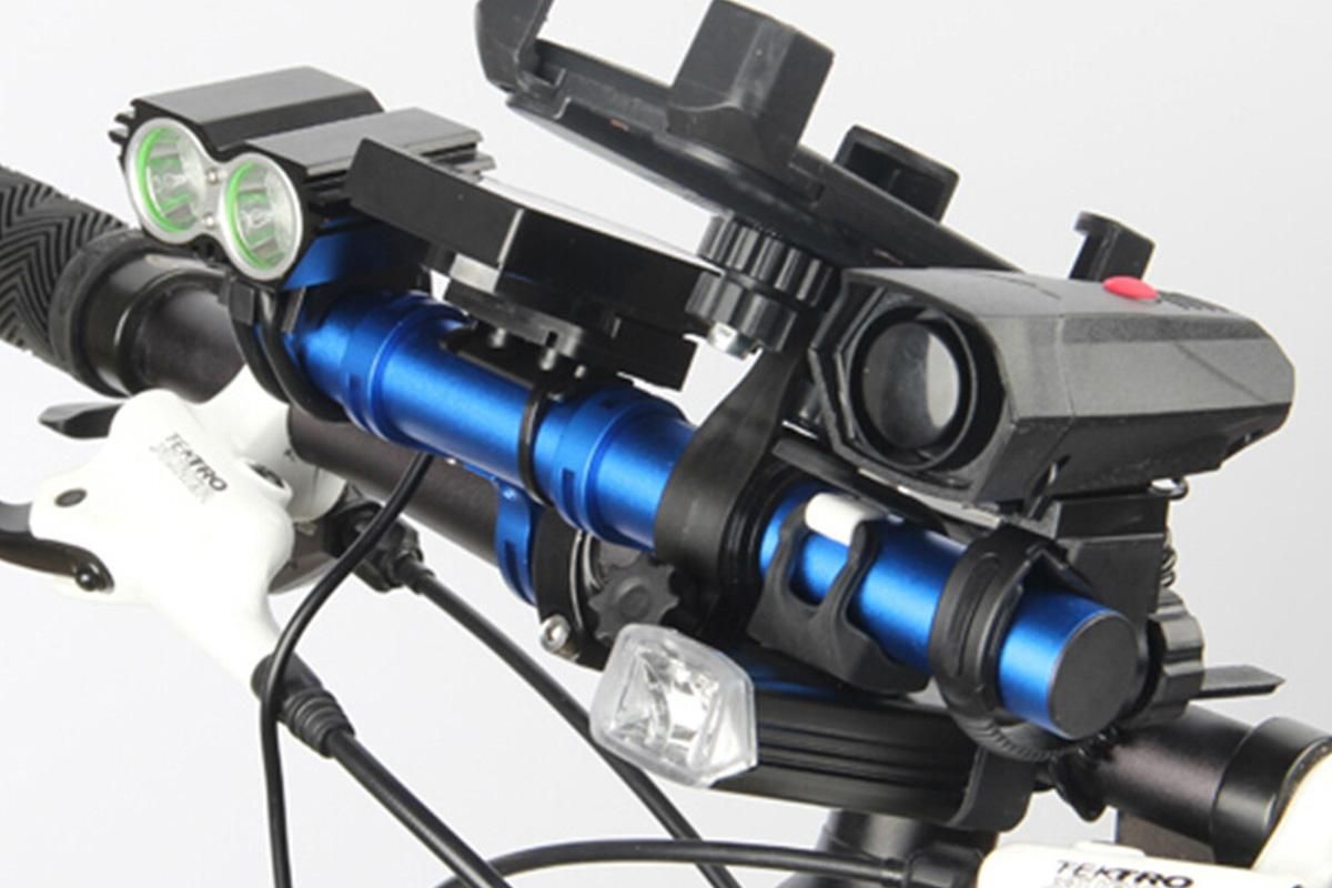 20cm Aluminum Alloy Bicycle Handlebar Extender Mount - Blue