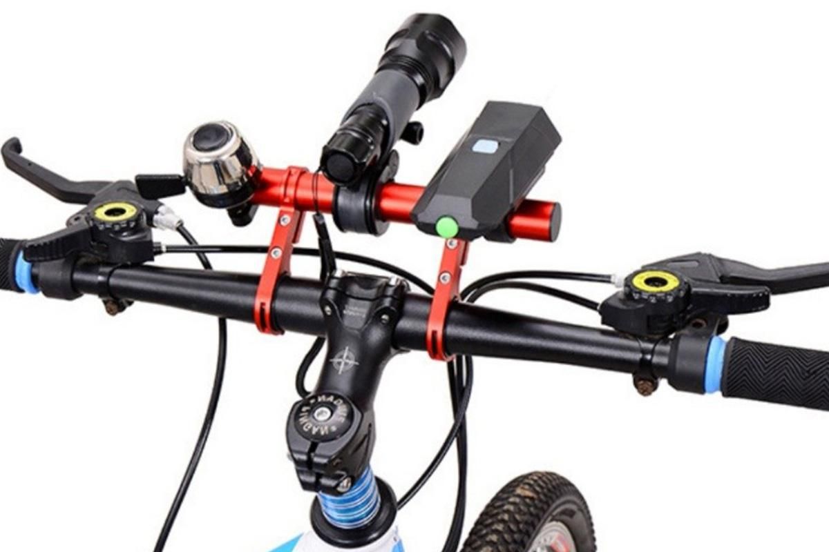 20cm Aluminum Alloy Bicycle Handlebar Extender Mount - Red