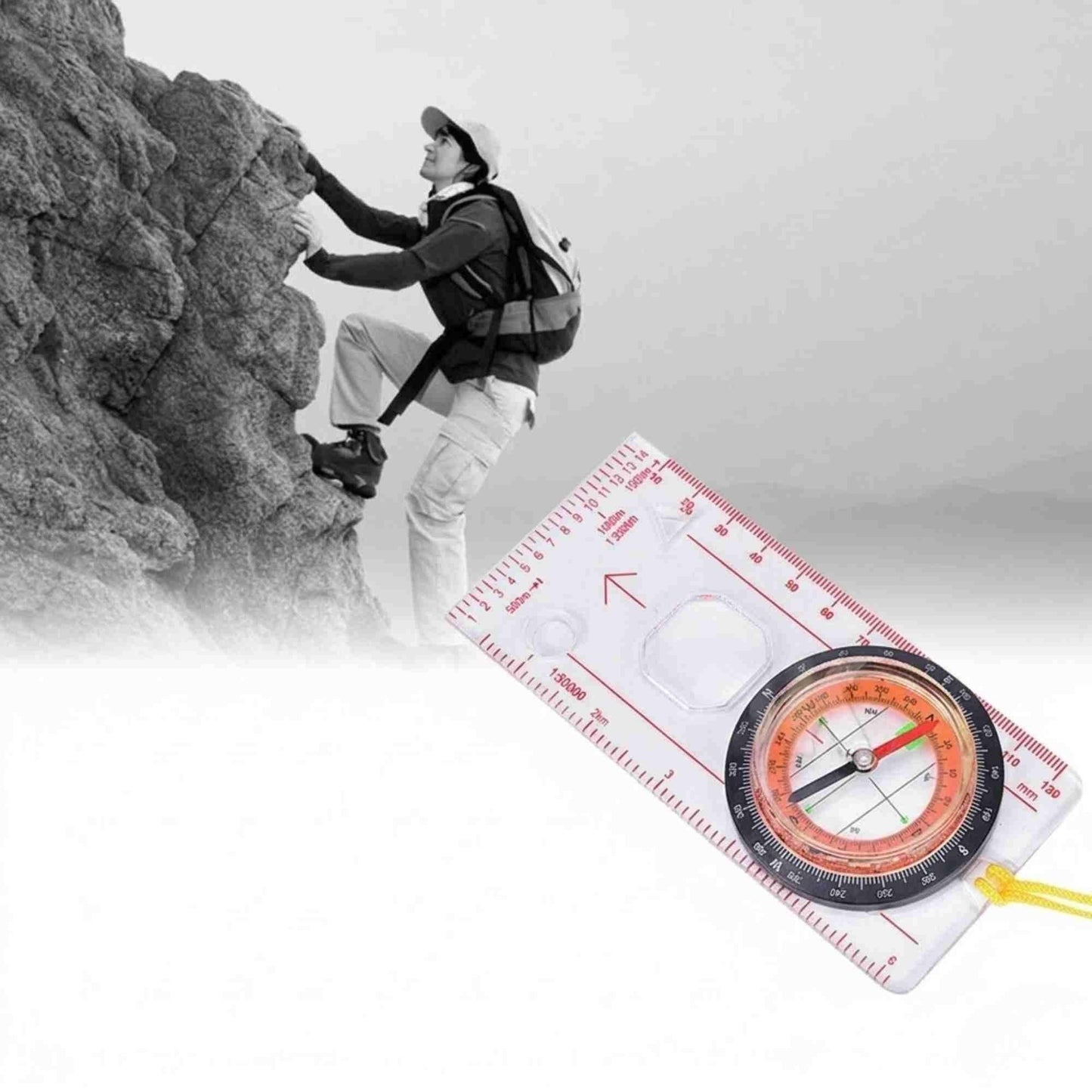 2X Orienteering Baseplate Compass Hiking Camping Map Lensatic Tactical Army Gear