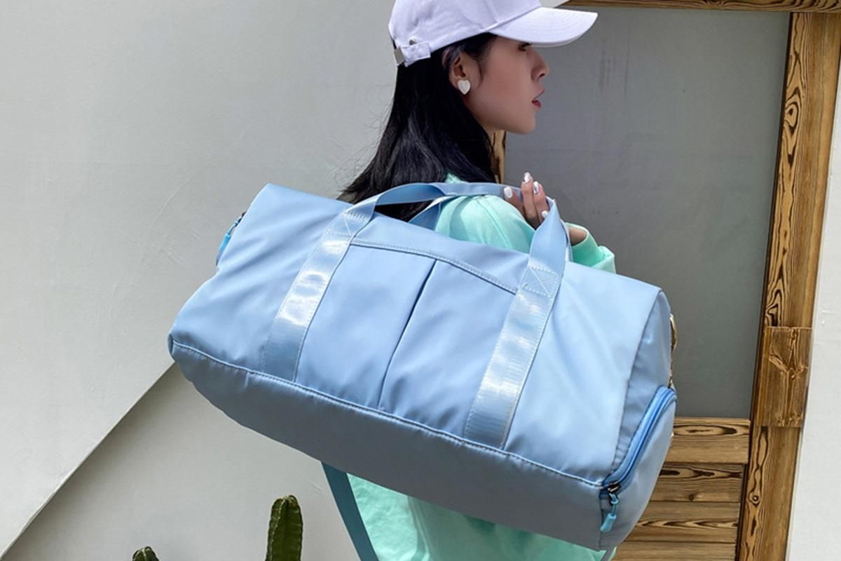 Gym Duffle Bag Taekwondo Travel Duffel Bag Outdoor Gym Sports Bag -Light Blue
