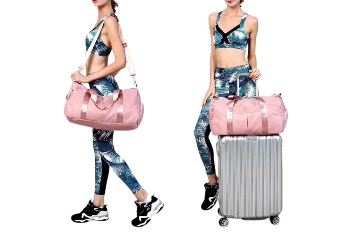 Gym Duffle Bag Taekwondo Travel Duffel Bag Outdoor Gym Sports Bag -Pink