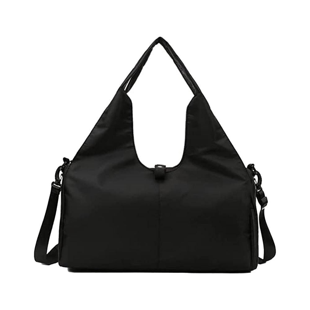 Gym Tote Bag with Shoe Compartment and Wet Dry Storage Pockets for Women Travel Duffel Bag Yoga Gym Bags with Yoga Mat Holder -Black