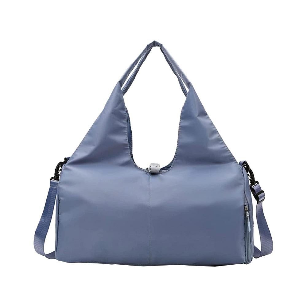 Gym Tote Bag with Shoe Compartment and Wet Dry Storage Pockets for Women Travel Duffel Bag Yoga Gym Bags with Yoga Mat Holder -Blue