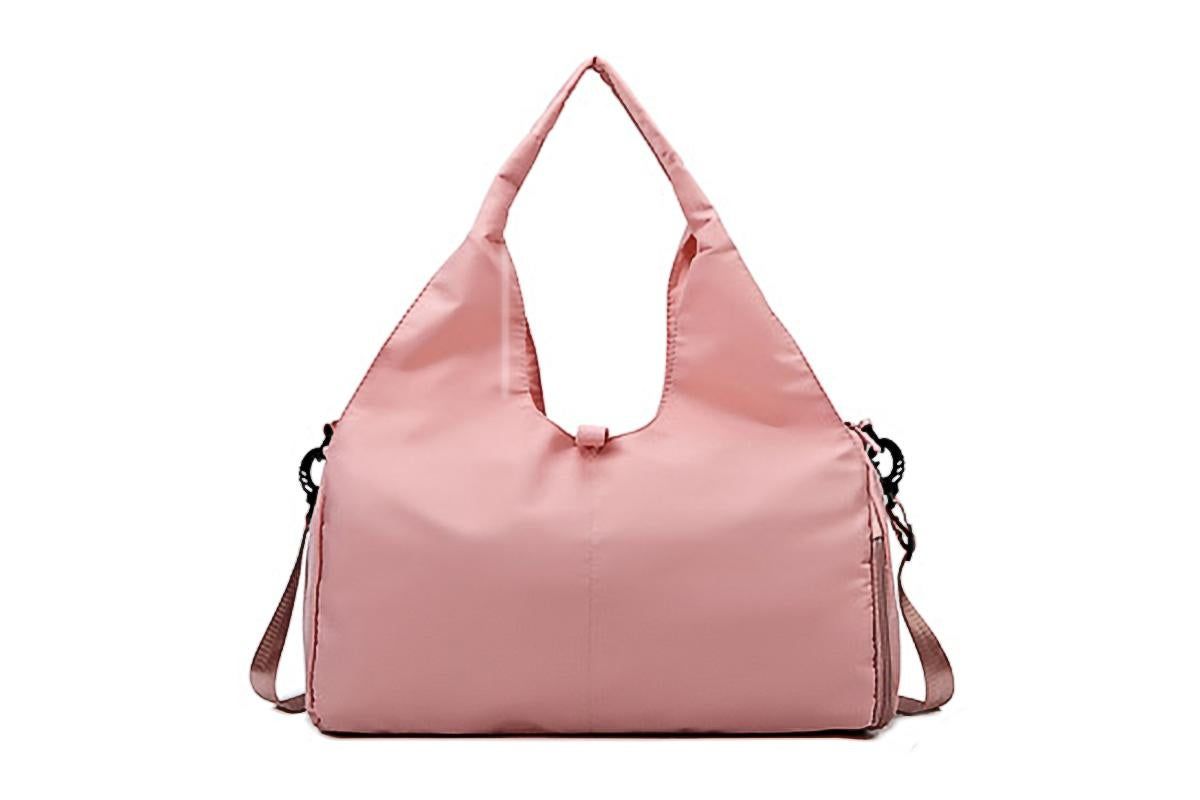 Gym Tote Bag with Shoe Compartment and Wet Dry Storage Pockets for Women Travel Duffel Bag Yoga Gym Bags with Yoga Mat Holder -Pink