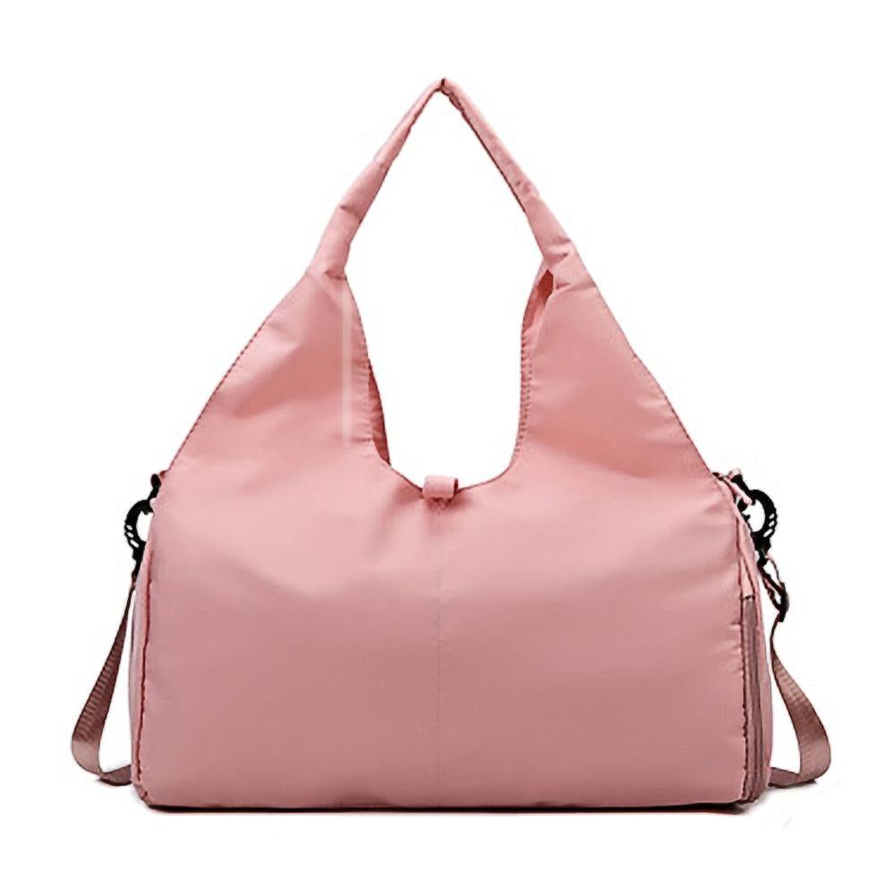Gym Tote Bag with Shoe Compartment and Wet Dry Storage Pockets for Women Travel Duffel Bag Yoga Gym Bags with Yoga Mat Holder -Pink