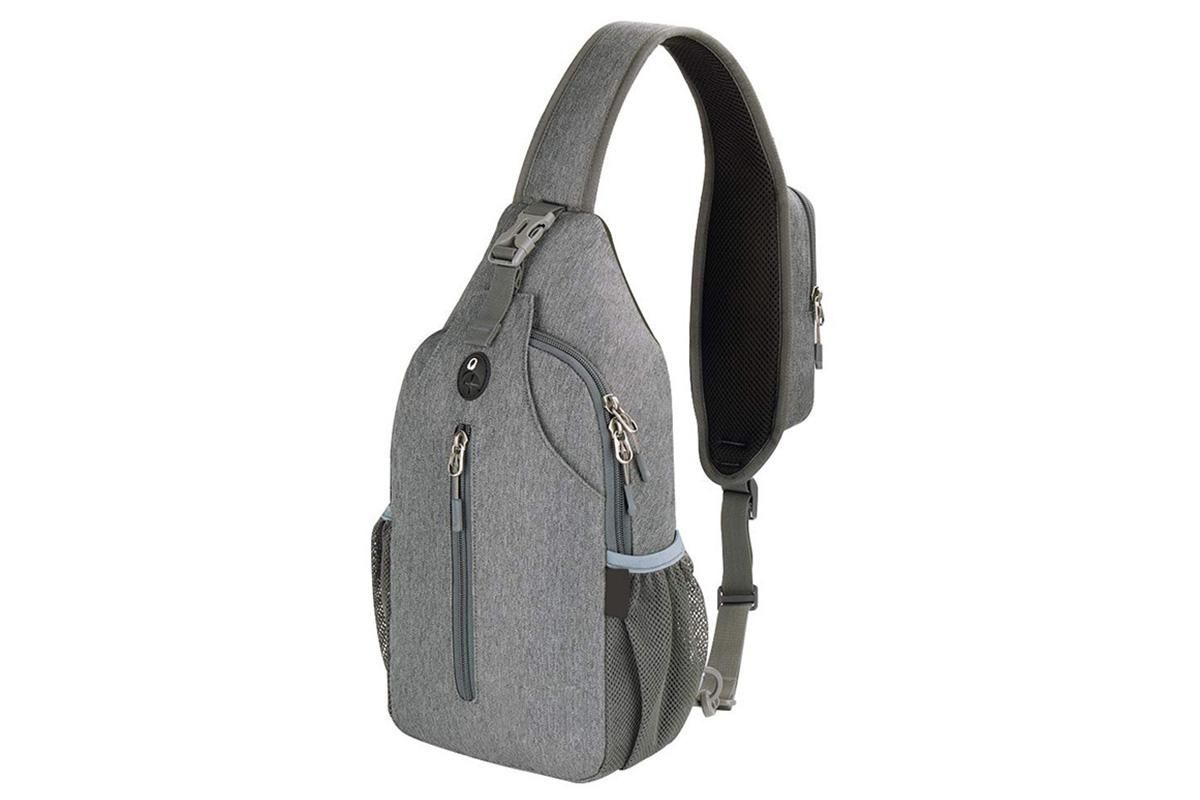 Water Resistant Crossbody Sling Backpack Sling Bag Travel Hiking Chest Bag Daypack - Dark Grey