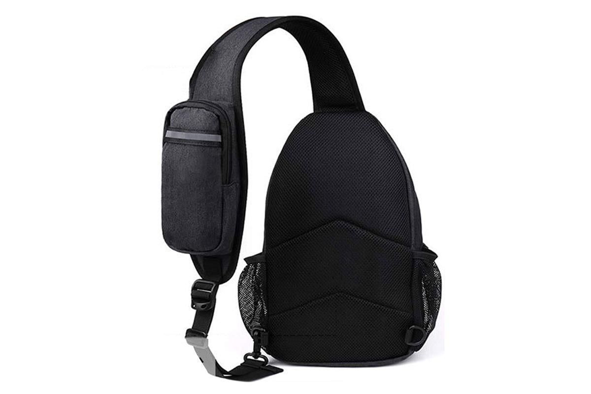 Water Resistant Crossbody Sling Backpack Sling Bag Travel Hiking Chest Bag Daypack - Black
