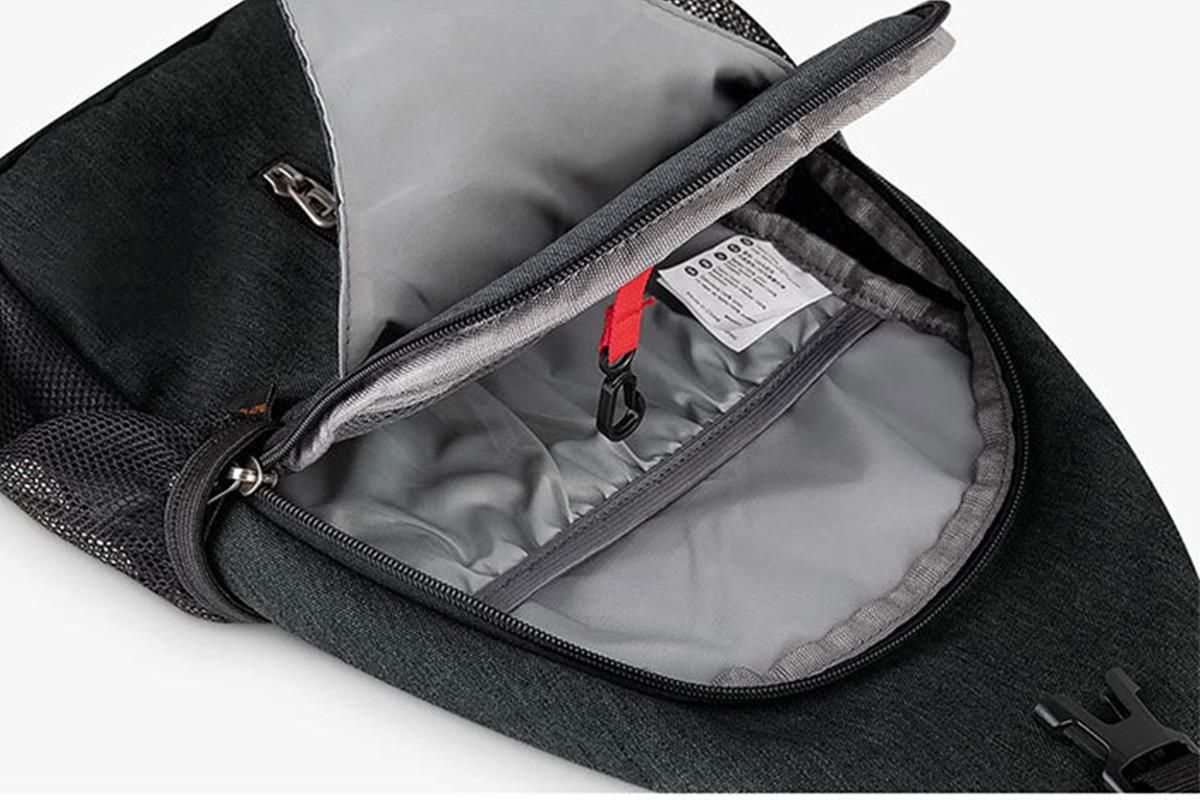 Water Resistant Crossbody Sling Backpack Sling Bag Travel Hiking Chest Bag Daypack - Black