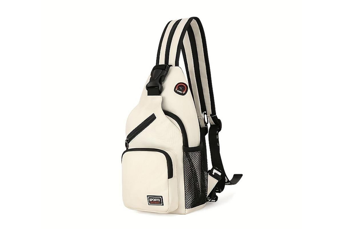 Water-resistant Chest Pack Outdoor Travel Shoulder Sling Backpack Crossbody Bag -Black