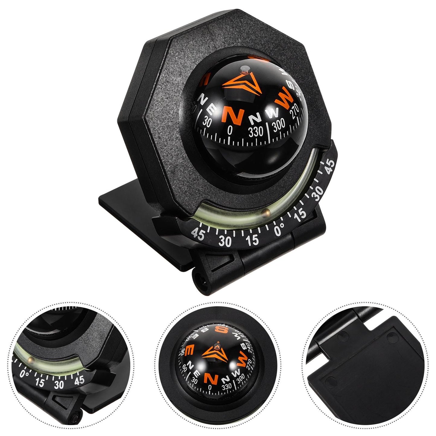 Car Compass Portable Outdoor Compass Ball Car Dashboard Ornament Automotive Compass Ball
