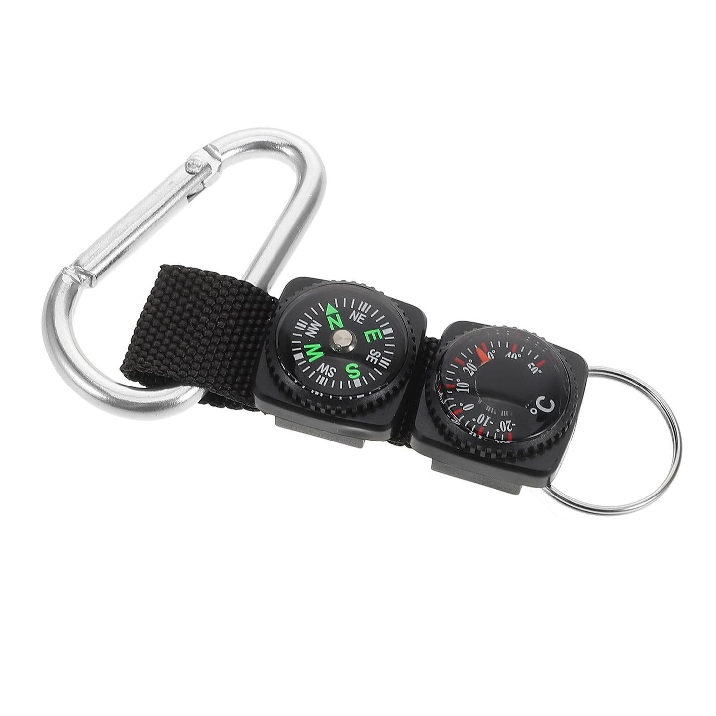 Portable Carabiner Compass Metal Compass Backpacking Compass Hiking Essentials Multifunctional Hiking Compass With Carabiner