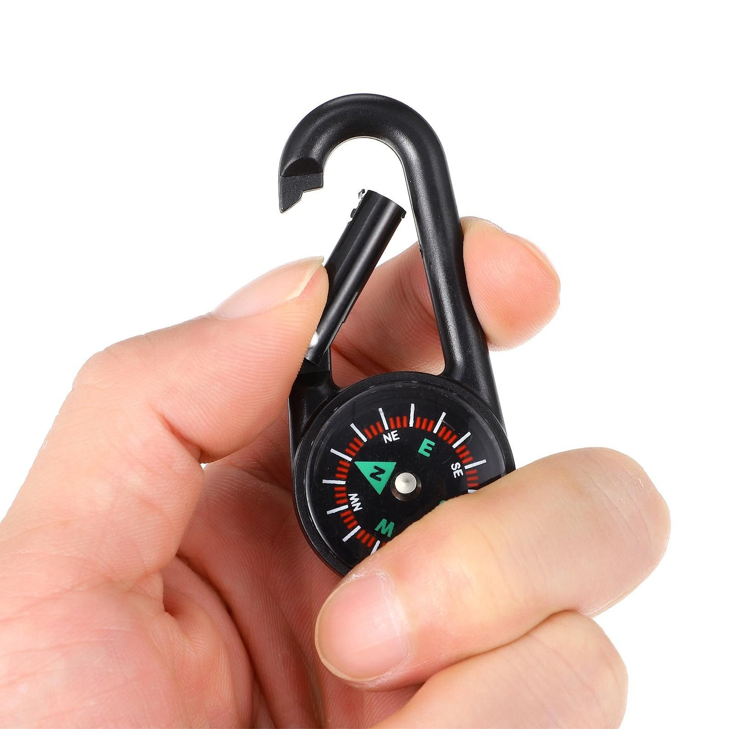 24 Pcs Compass Carabiners Clip-on Self Locking Keychains for Outdoor Hiking Camping