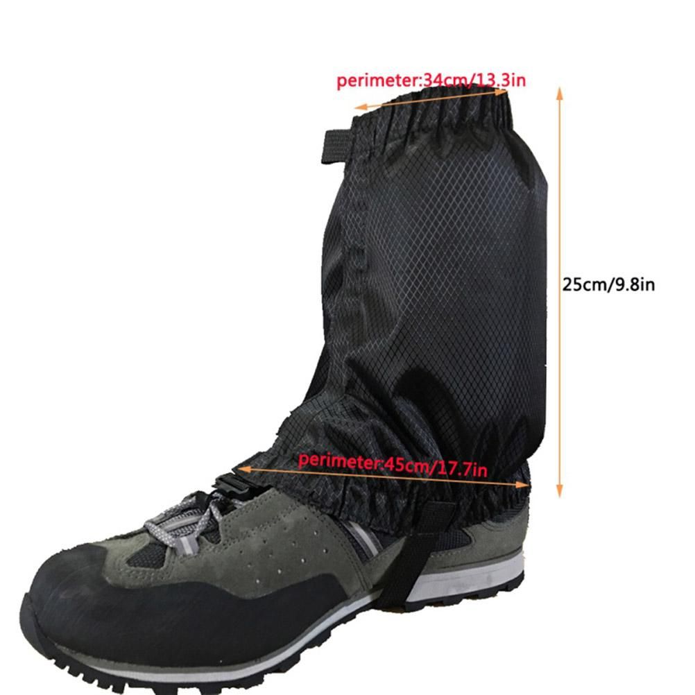 1 Pair Snow Gaiters Lightweight Waterproof Ankle Gaiters for Outdoor Hiking Walking Climbing (Black)