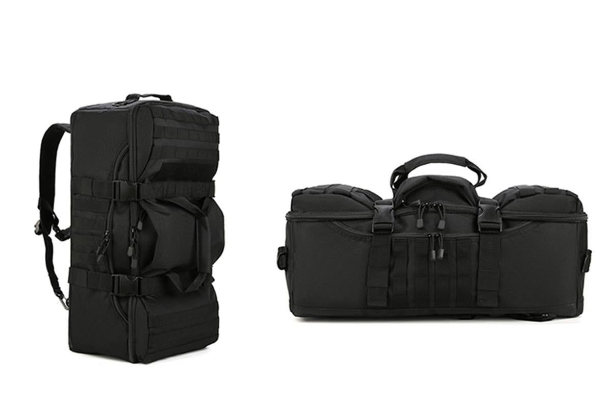 3-in-1 Duffle Bag Messenger Pack Military Tactical Backpack -Black