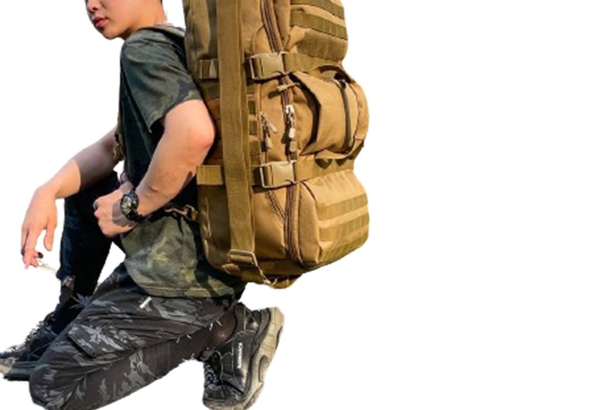 3-in-1 Duffle Bag Messenger Pack Military Tactical Backpack -Khaki