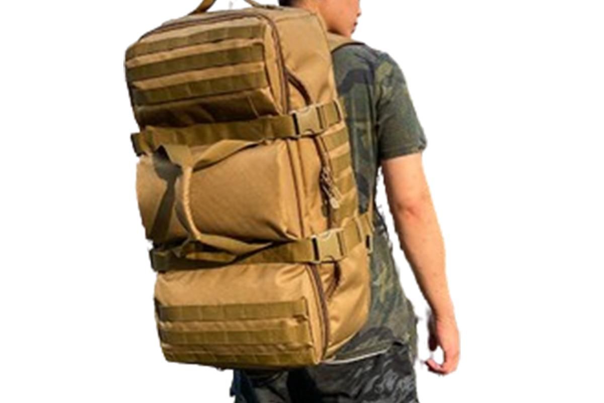 3-in-1 Duffle Bag Messenger Pack Military Tactical Backpack -Khaki