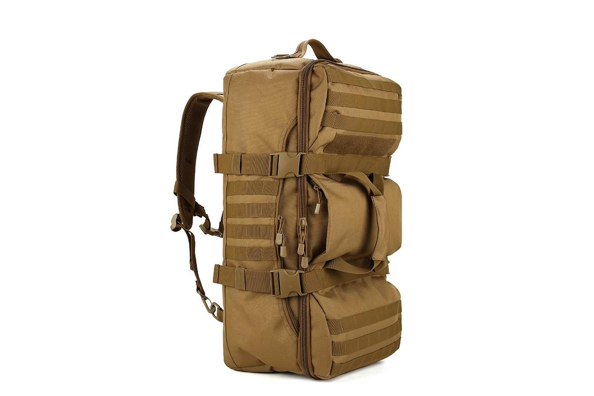 3-in-1 Duffle Bag Messenger Pack Military Tactical Backpack -Khaki