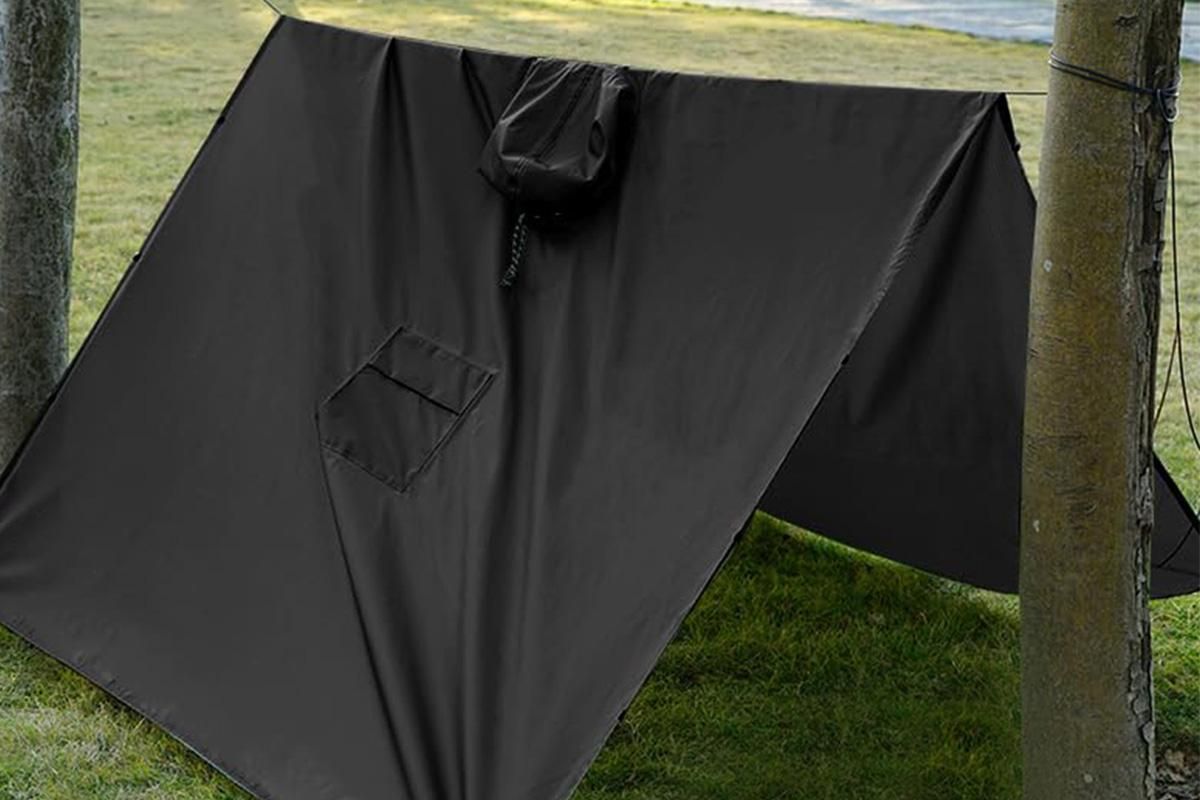3 in 1 Portable Rain Poncho Waterproof Lightweight Emergency Raincoat with Pocket - Black