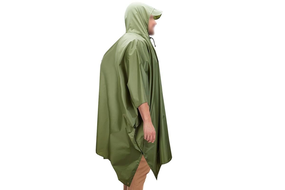 3 in 1 Portable Rain Poncho Waterproof Lightweight Emergency Raincoat with Pocket - Army Green
