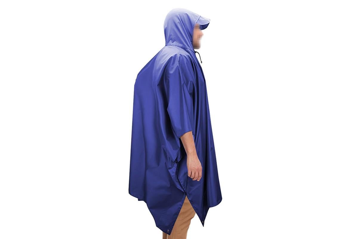 3 in 1 Portable Rain Poncho Waterproof Lightweight Emergency Raincoat with Pocket - Blue