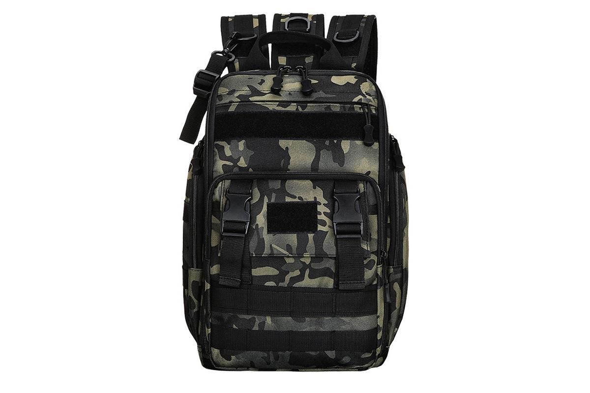 Fishing Tackle Backpack With Rod Holder Outdoor Shoulder Fishing Gear Bags - Green