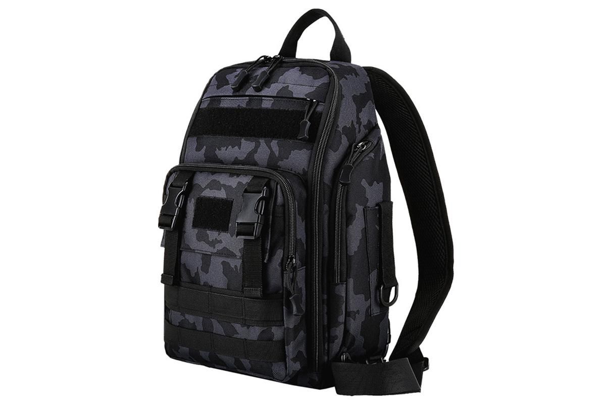 Fishing Tackle Backpack With Rod Holder Outdoor Shoulder Fishing Gear Bags - Deep Blue