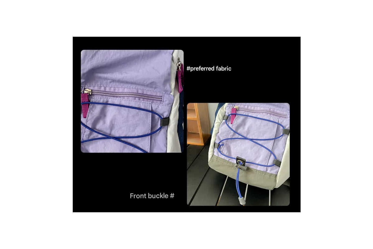 Blue Mini Lightweight Drawstring Backpack for Women - Small Casual Travel Daypack