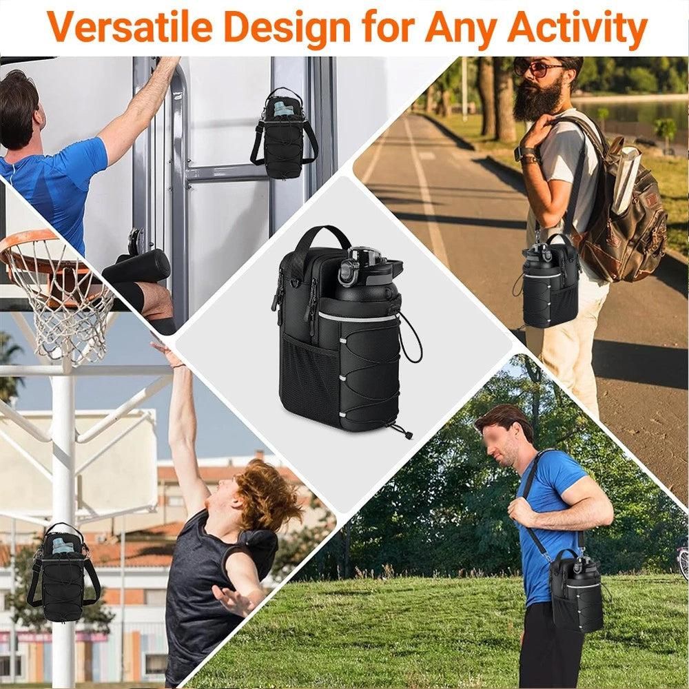 Portable Gym Bag Water Bottle Holder Crossbody Sling Chest Bag Workout