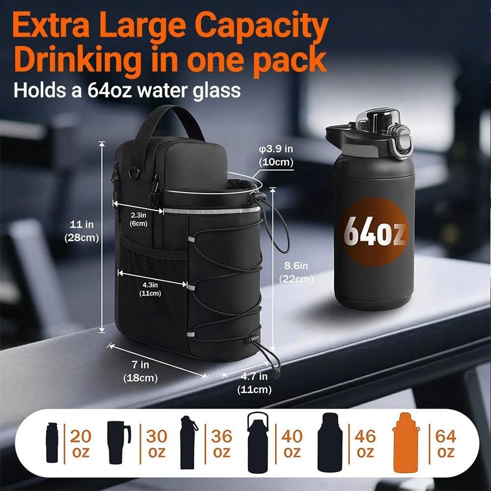 Portable Gym Bag Water Bottle Holder Crossbody Sling Chest Bag Workout