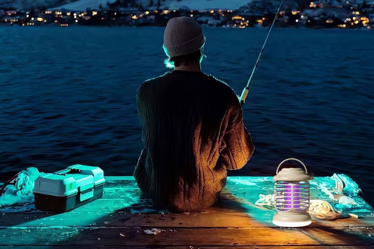 Portable Electric Mosquito Zapper Killer Lamp Trap for Indoor and Outdoor -khaki