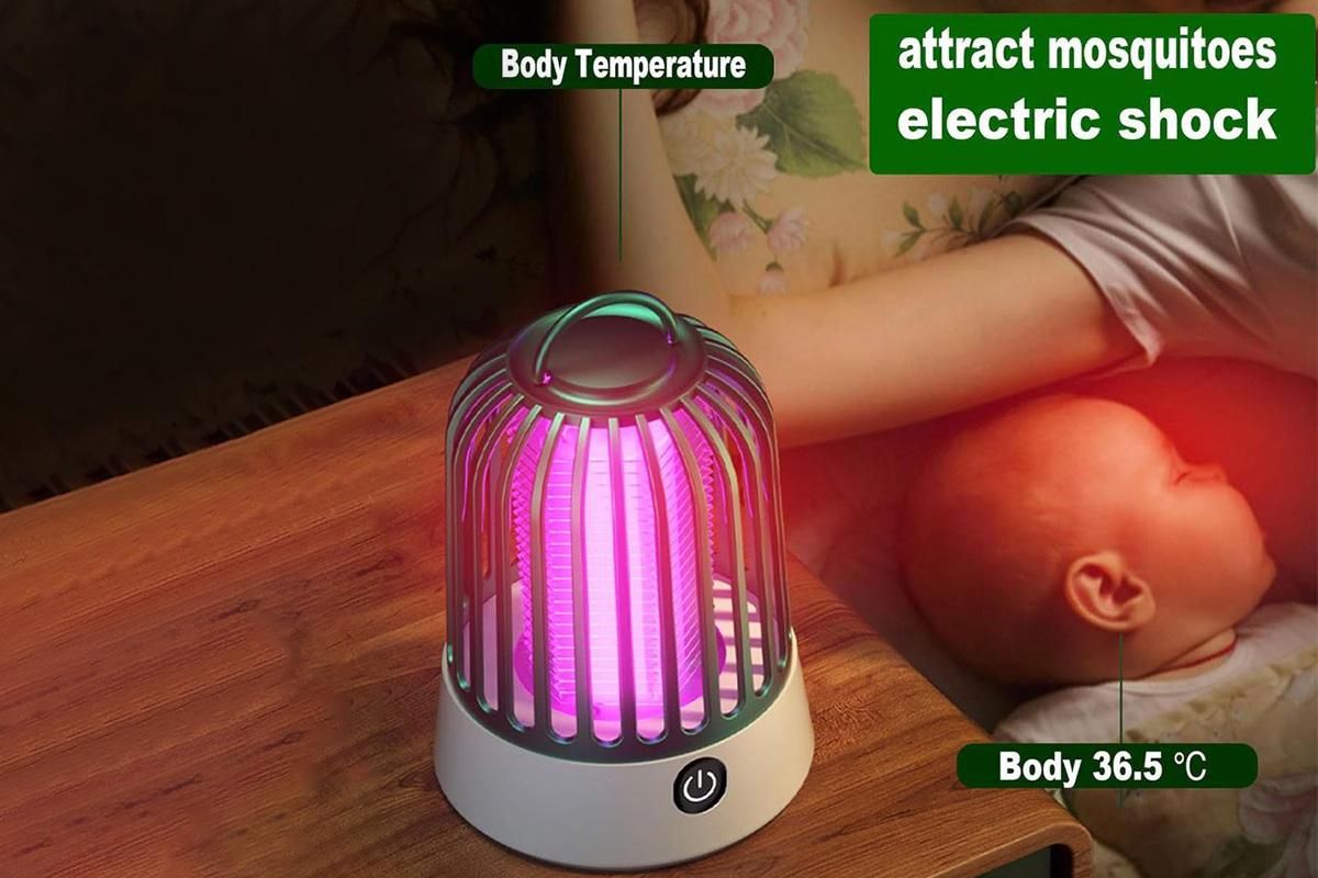 Electric Mosquito Killer Lamp Insect Catcher Fly Bug Zapper Trap LED Purple Lamp Mozzie -Green