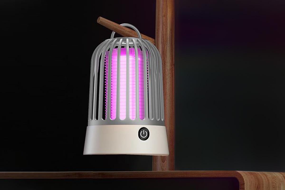 Electric Mosquito Killer Lamp Insect Catcher Fly Bug Zapper Trap LED Purple Lamp Mozzie -Grey