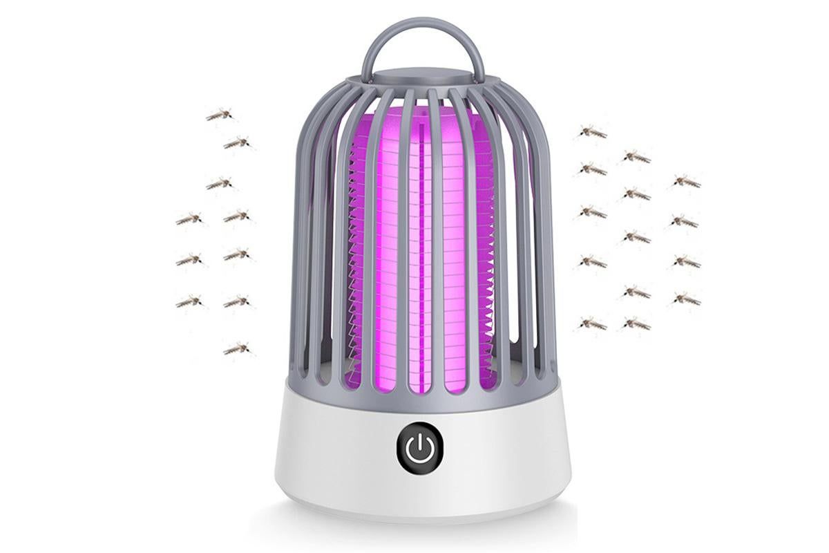 Electric Mosquito Killer Lamp Insect Catcher Fly Bug Zapper Trap LED Purple Lamp Mozzie -Grey