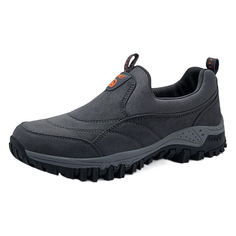 Luo Baoli Men Hiking Shoes Slip On Rubber Sole Black 39