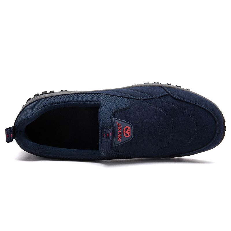 Luo Baoli Men Hiking Shoes Slip On Rubber Sole Black 39
