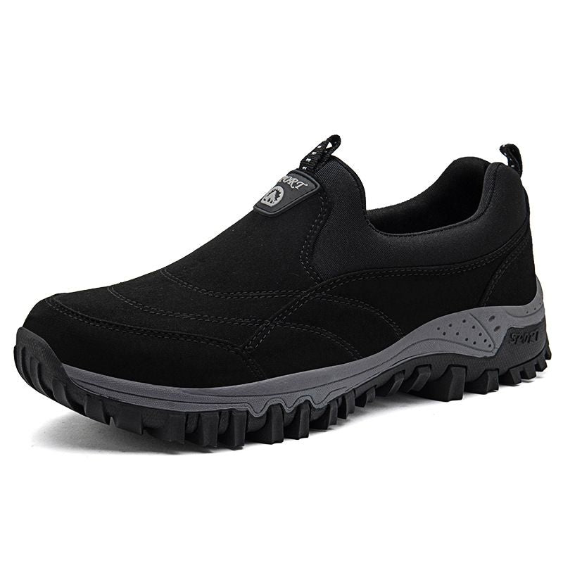 Luo Baoli Men Hiking Shoes Slip On Rubber Sole Black 40