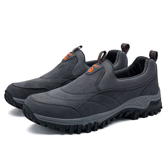 Luo Baoli Men Hiking Shoes Slip On Rubber Sole Grey 41