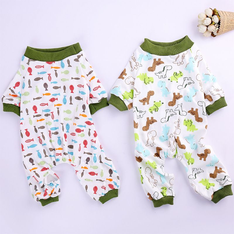 Haji Cotton Pet Four Legged Clothes Small fish Size: S; Neck (cm): 24-28; Bust (cm): 32-38; Back length (cm): 22-25; Recommended pet weight (kg): 2.5 - 4.5
