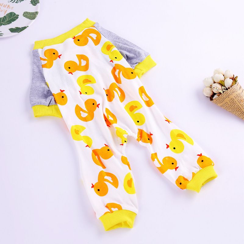 Haji Cotton Pet Four Legged Clothes Yellow Duck XL Size: XL; Neck (cm): 38-44; Bust (cm): 50-58; Back length (cm): 36-40; Recommended pet weight (kg): 10.0 - 15.0