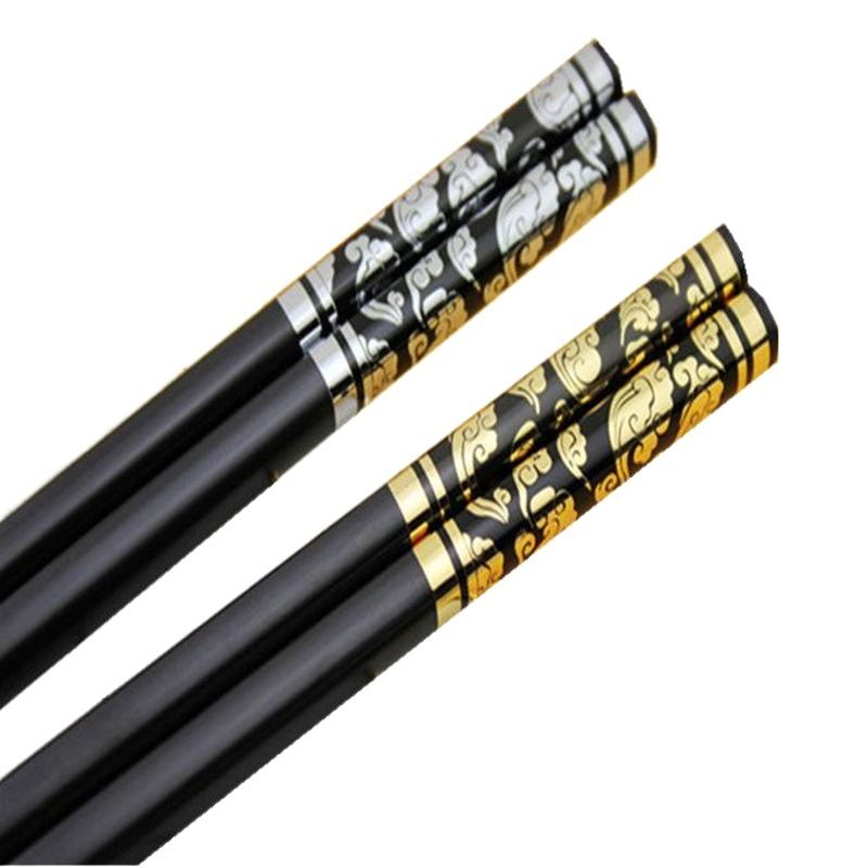 Chuangjian Alloy Dragon Pattern Chopsticks Custom Logo H028 black chrome silver dragon