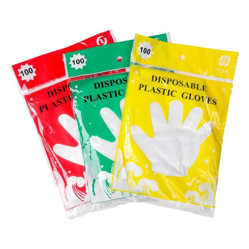 Disposable PE Gloves Food Grade 50 Count M Thickened English bag -100 only