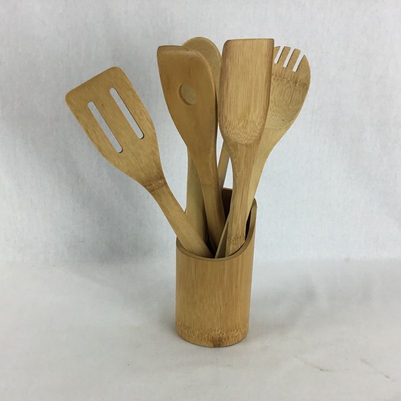 Bamboo Utensil Set Xiao Zhuyang 5 Piece Kitchen Tools Oval Spoon 30*6*2.5