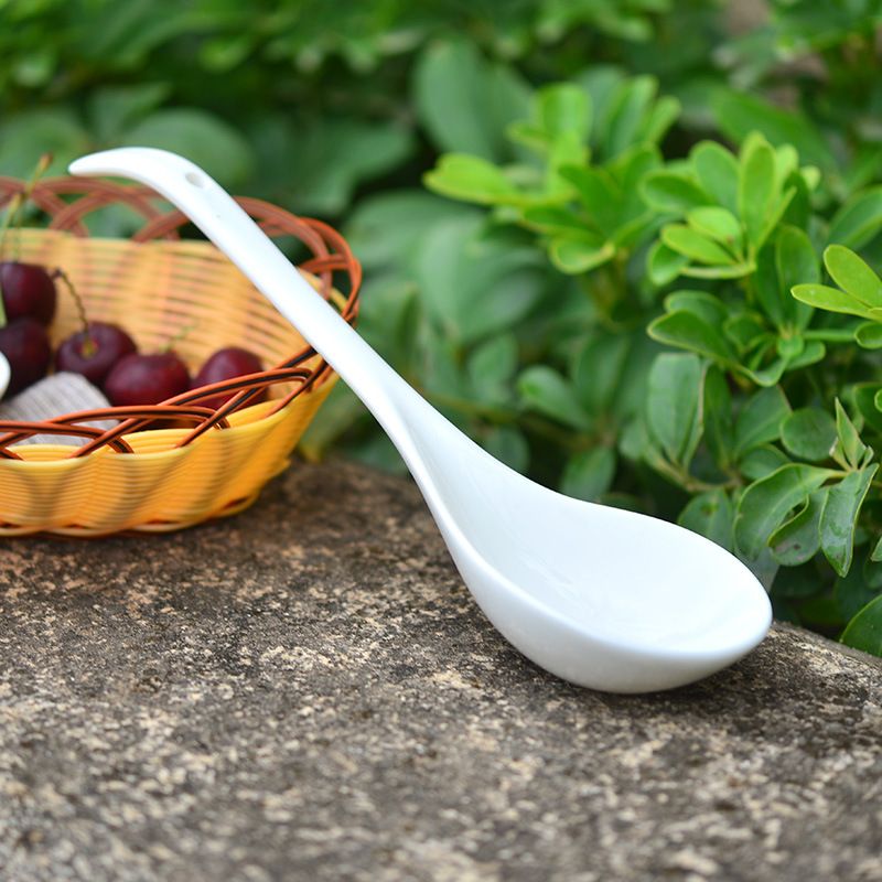 Ceramic Soup Spoon Yo Laifu Large White Black Frosted Large Soup Spoon